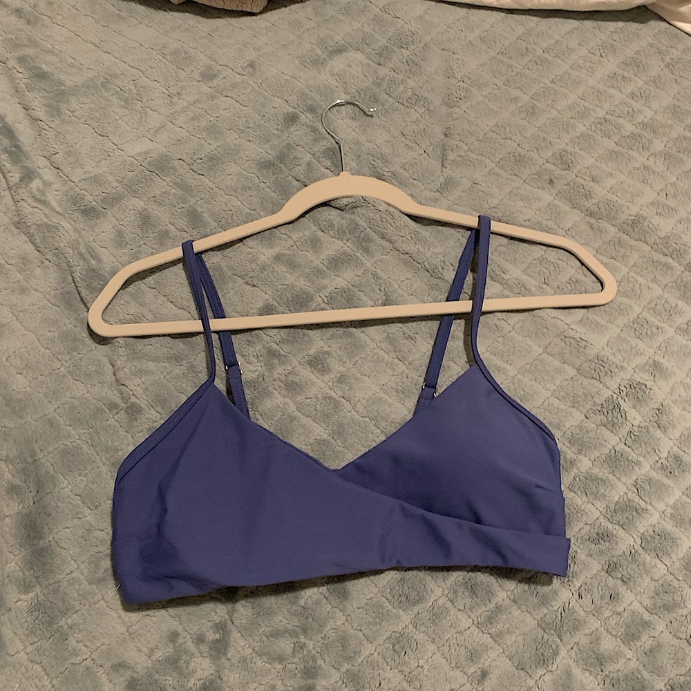 navy crisscross swim top
